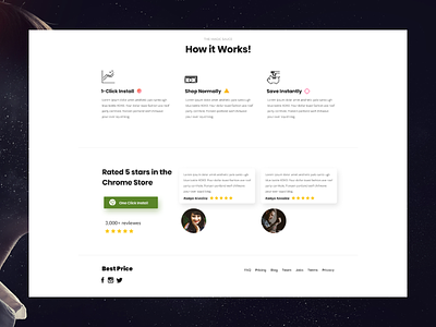 Testimonial Section clean design features landing page minimal typography ui