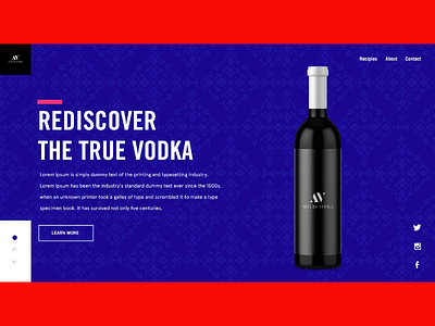 Vodka Company bold font clean design hero hero area landing page minimal typography ui vodka website website concept