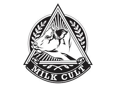 Milk Cult animal black debut food logo logo design vector white