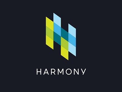 Harmony logo combination combine double h health healthcare intersection medical overlay prism software transparent