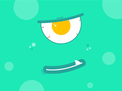 monster character face flat funny green minimal monster