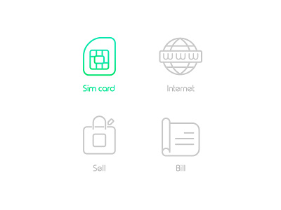 Icon App application bill icon internet line mobile price sell simcard ui ux