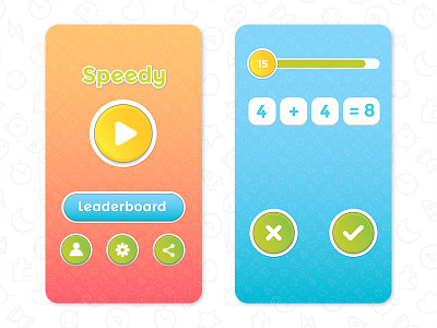 Simple game ui app game math play profile setting share speed sum ui