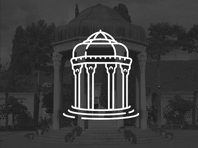 Tomb of Hafez (Iran's monuments 2) building city hafez icon illustration iran line monuments shiraz symbol tomb vector