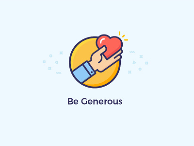 Be Generous be bright generous hand heart icon illustration vector