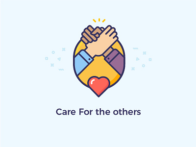 Care for the others bright care hands handshake heart help icon illustration others vector