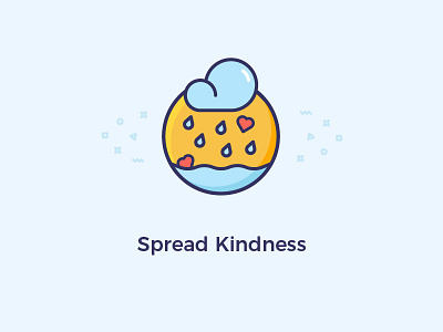 Spread Kindness cloud heart icon illustration kind rain sea vector water