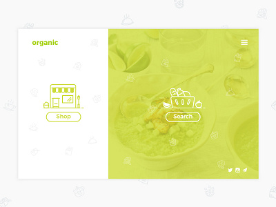 organic landing page food fruits landing mobile page photo screen social split ui webdesign website