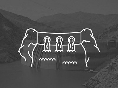 Amir Kabir Dam (Iran's monuments 6) building city dam icon illustration iran karaj line symbol vector