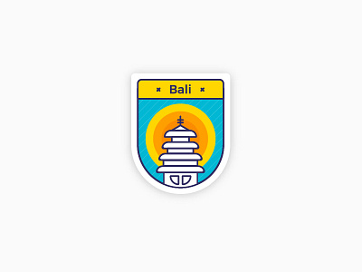 Bali Patches bali city icon illustration indonesia line patches temple vector