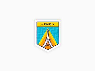 Paris Patches city eiffel france icon illustration line paris patches tower vector