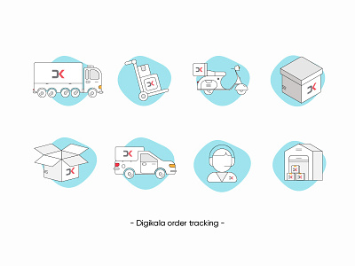 Digikala order tracking box digikala icon illustration line motorcycle order shop store truck user van