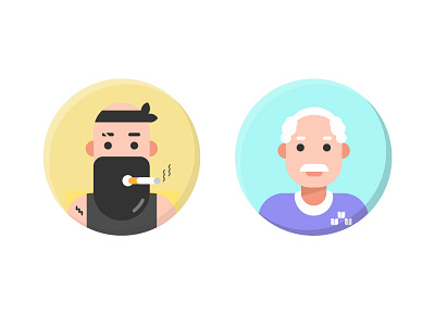 Avatar 2 avatar character cigaret fear grandfather icon illustration man people smile