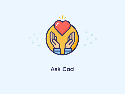 Ask God ask bright god hand heart illustration vector