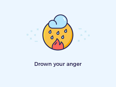 Drown your anger anger bright drown god hand heart illustration vector your