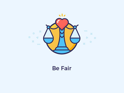 Be fair balance bright fair heart illustration justice law vector