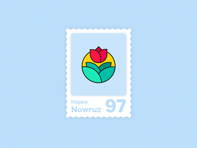 Happy new year 97 flower happy new nowruz stamp year