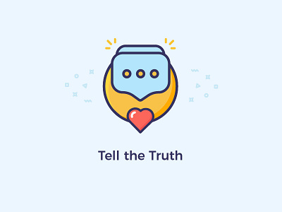 Tell the truth chat heart icon illustration line tell truth vector