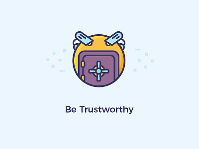 Be Trustworthy deposit icon illustration line safe surveillance trustworthy vector