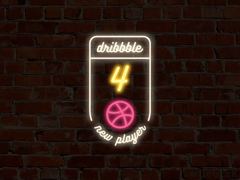 4 new players 4 dribbble four invite iran light neon number pink