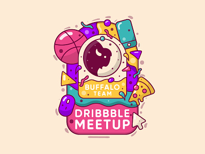 Dribbble Meetup (Buffalo Team) buffalo dribbble icon illustration iran line meet up persian team tehran