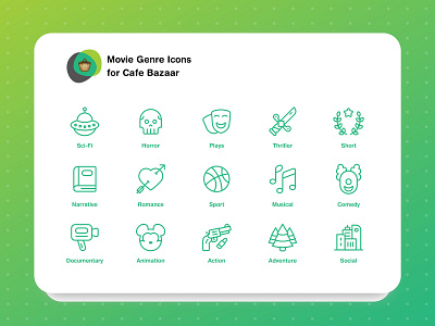 Movie Genres Icon Set