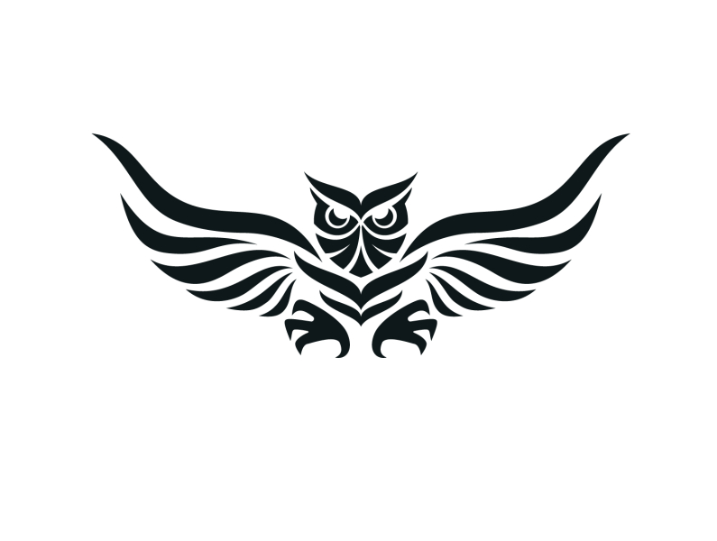 Owl Line Illustration  Geometric owl tattoo Geometric owl Owl tattoo  design