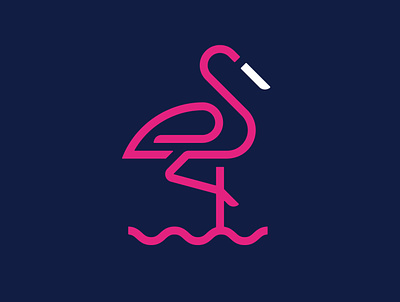 Flamingo Logo Design bird flamingo golden ratio logo minimal minimalist pink storck stork