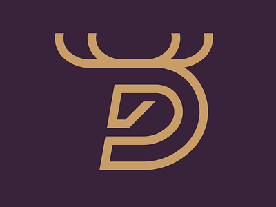 Monogram Deer Letter D Logo