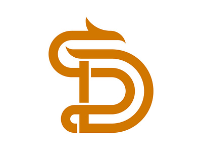 Monogram Letter D Dragon Logo ancient animal china dragon fly initial letter logo mark minimal monogram
