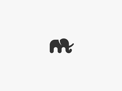 M elephant design logo