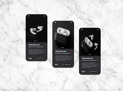 Airpod pro display page app branding design illustration typography ui ux vector web website