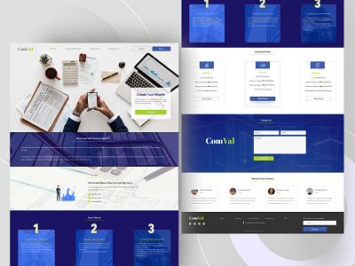 Investment banking landing page