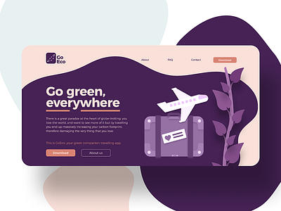 Eco-friendly travelling app web & app UI concept app design branding design digital design graphic design logo mock up ui vector web design