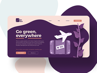Eco-friendly travelling app web & app UI concept