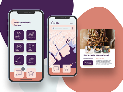 Eco-friendly travelling companion app mock up card card design concept design digital design flat graphic design map design mobile design mobile mock up mobile ui mobile uiux pastel shadow ui user interface