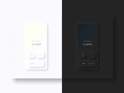 Simple Alarm Clock UI alarm alarm clock buttons clock concept digital design icons mock up raised screen shading shadow simple soft timer ui vector