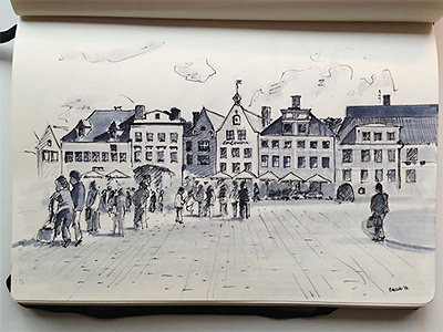 Town square sketch