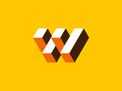 W-M app block brand identity brandmark cube emblem flat for sale geometic icon letter logo logodesign mark mirror sale sign storozhevantosha symbol