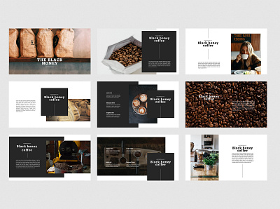 Black Honey - Coffee Powerpoint Template branding catalogue coffee shop powerpoint creative design creative presentation creative studio elements envato envatomarket powerpoint design powerpoint presentation template powerpoint template