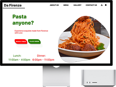 Da Firenze Italian Restaurant Landing Page figma mockup ui uiux ux ux design