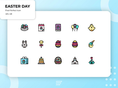 Easter Day Icon Filled Outline