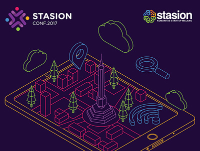 STASION CONF. 2017 business design dribbble indonesia ecommerce event illustration indonesia logo malang startup stasion technology ui
