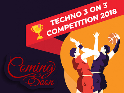 Techno 3 on 3 Competition artwork basketball competition design dribbble indonesia event illustration indonesia logo malang sport ui