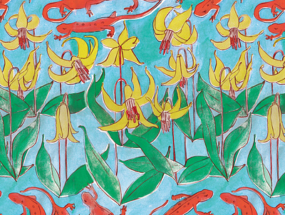 Vermont Woods illustration pattern surface pattern textile watercolor