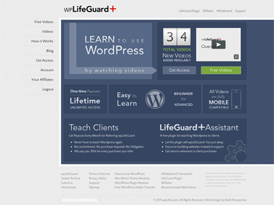 wpLifeGuard – WordPress Video Tutorials responsive tutorial website wordpress