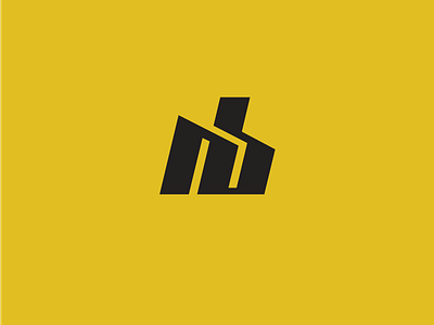 Personal identity black clean contemporary geometric initials logo modern monogram personal simple solid yellow