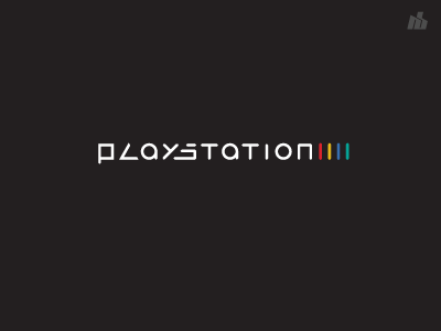 Playstation typeface clean colorful four gaming idea logo minimal playstation 4 redesign simple sony tech
