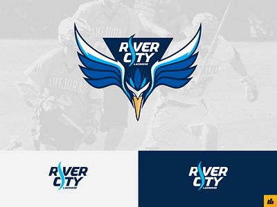 River City Lacrosse animal bird clean dynamic emblem heron lacrosse sport young