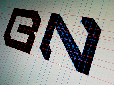 Custom isometric typography